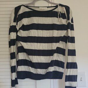 Grey and blue stripe top